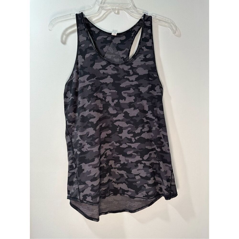 Lululemon Cool Racerback black gray camo women’s tank top size M. #24-1779